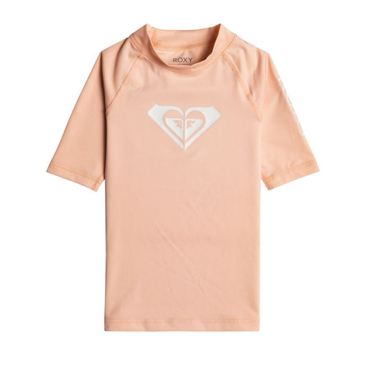 Roxy Wholehearted SS Girls Rash Vest - Tropical Peach 2-5 yrs