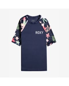 Roxy Printed SS Girls Rash Vest - Mood Indigo/Alma Swim